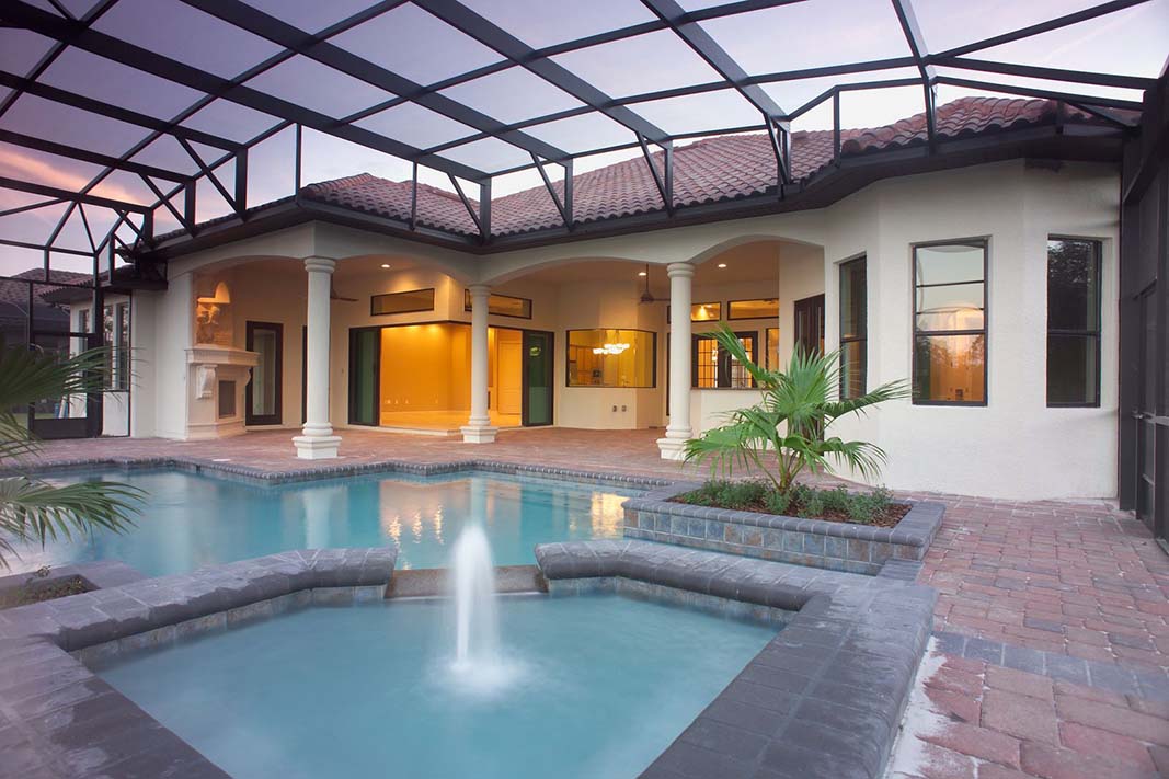 Custom Florida home with a pool prepared for sale